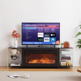 Javlergo TV Stand for TVs up to 75 Inch, Modern Entertainment Center with Open Shelves and Power Outlet