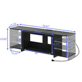 Javlergo TV Stand for TVs up to 75 Inch, Modern Entertainment Center with Open Shelves and Power Outlet