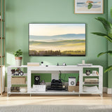 Javlergo TV Stand for TVs up to 75 Inch, Modern Entertainment Center with Open Shelves and Power Outlet