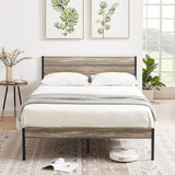Javlergo Twin/Full/Queen Platform Bed Frame with Wooden Headboard, No Box Spring Needed, Slate