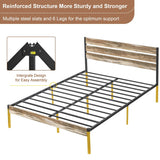 Javlergo Twin/Full/Queen Platform Bed Frame with Wooden Headboard, No Box Spring Needed, Slate