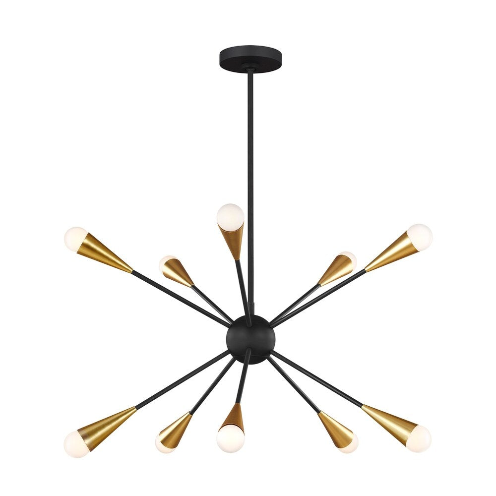 Jax Midnight Black Steel 10-light Chandelier
