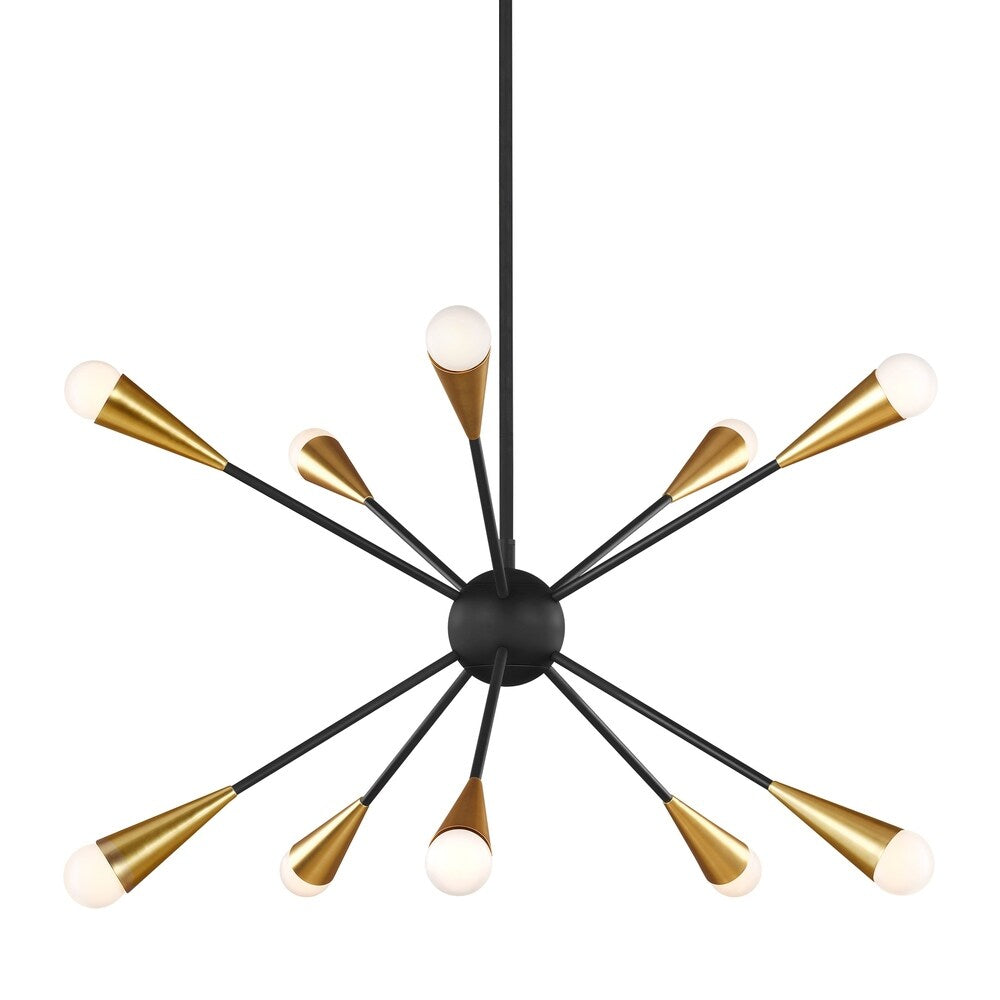 Jax Midnight Black Steel 10-light Chandelier