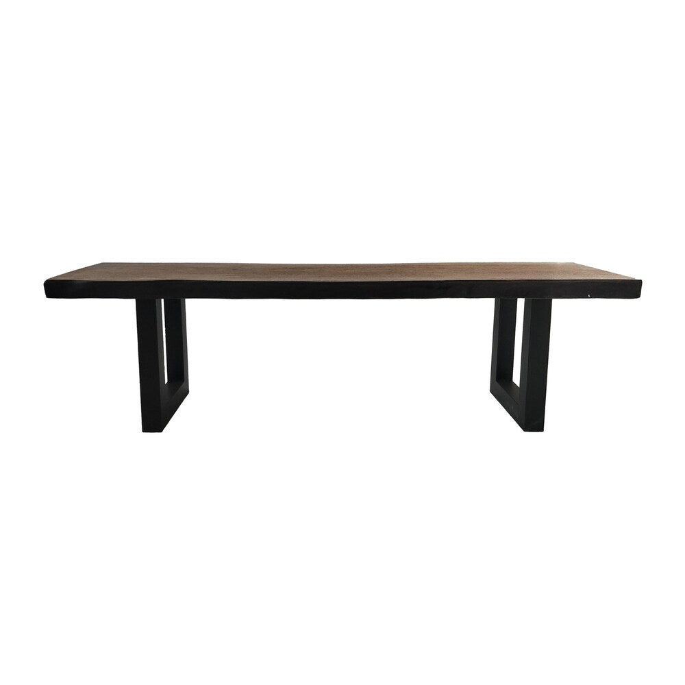 Jaxson Faux Live Edge Rectangle Concrete Picnic Dining Bench by Christopher Knight Home