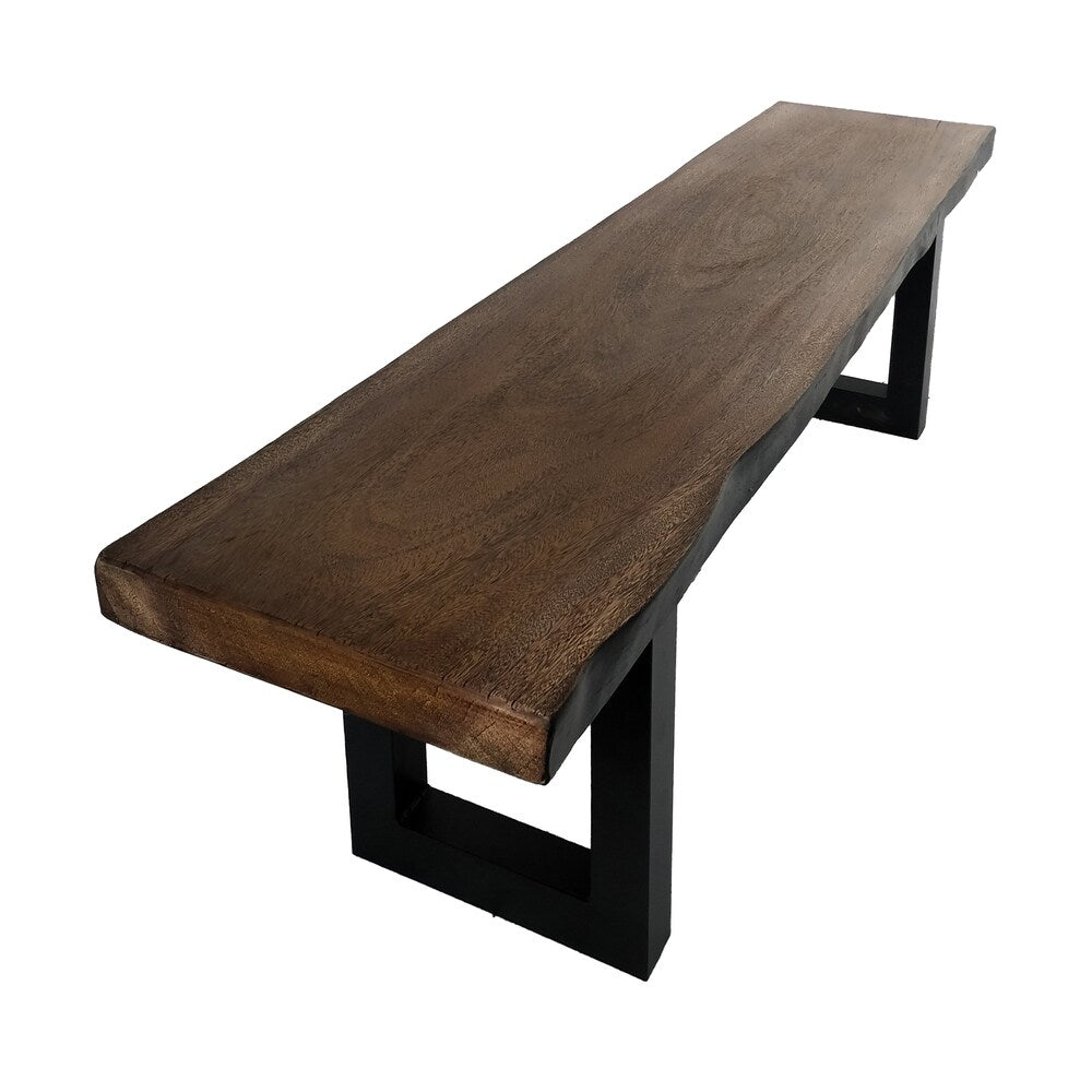 Jaxson Faux Live Edge Rectangle Concrete Picnic Dining Bench by Christopher Knight Home