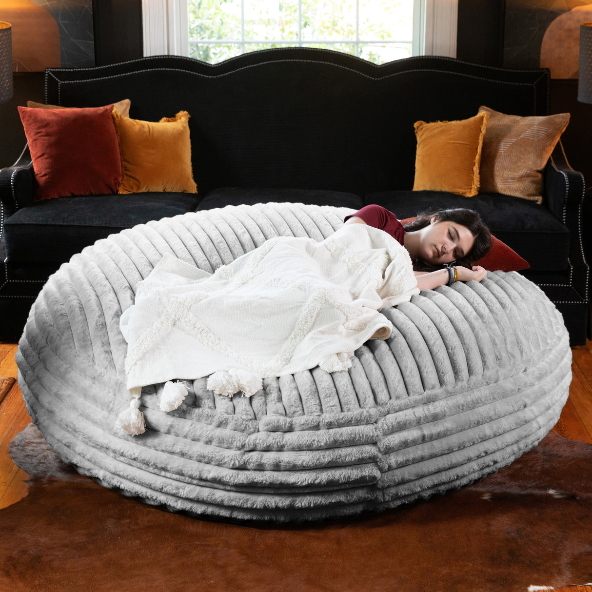 Jaxx 6 Foot Cocoon - Large Bean Bag Chair for Adults, - Mondo Faux Fur