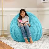 Jaxx Cocoon 4 Foot Kids Bean Bag Chair and Crash Pad - Faux Fur