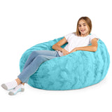 Jaxx Cocoon 4 Foot Kids Bean Bag Chair and Crash Pad - Faux Fur