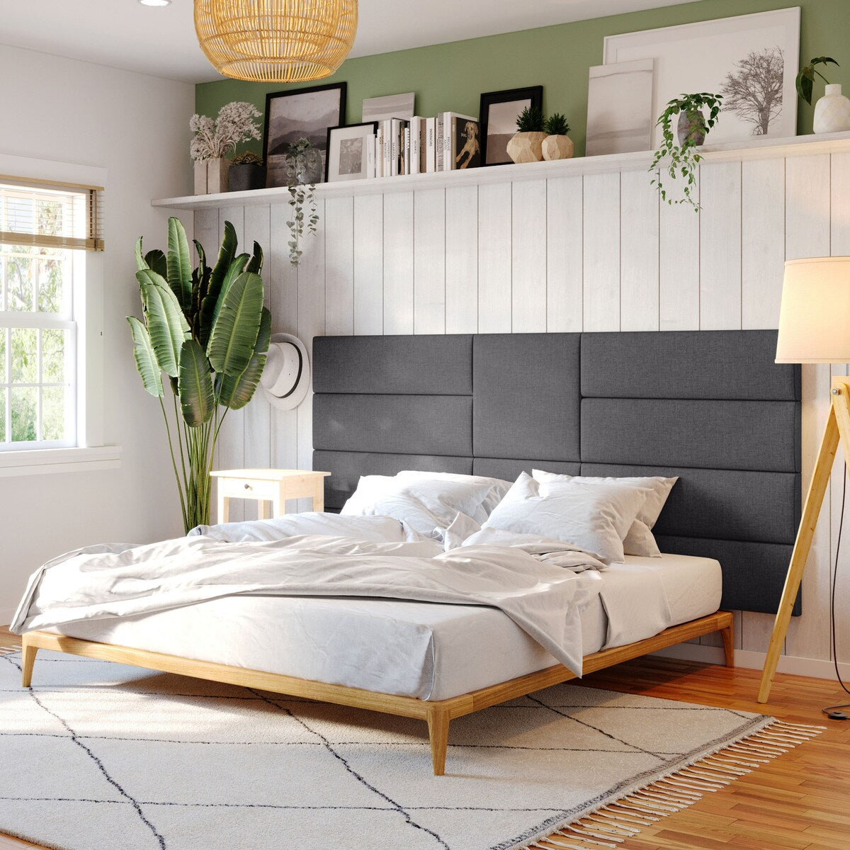 Jaxx Panelist Modern Padded Headboard- Wall Mounted Panel (22.5" x 22.5") - Microvelvet