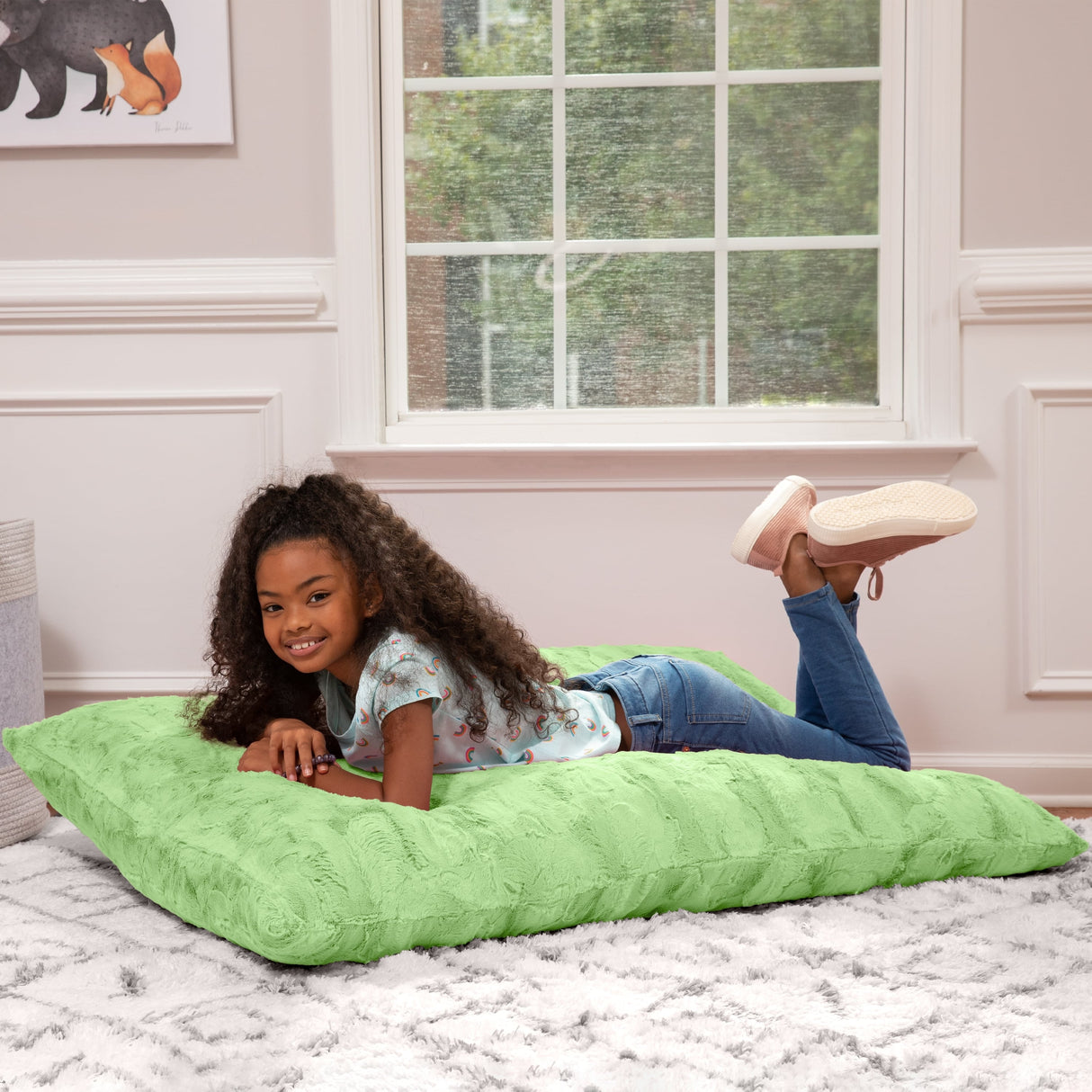 Jaxx Saxx 3.5 Foot Giant Decor Floor Pillow For Kids, Faux-Fur