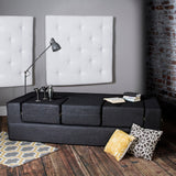 Jaxx Zipline Denim Convertible Sleeper Sofa and Ottomans
