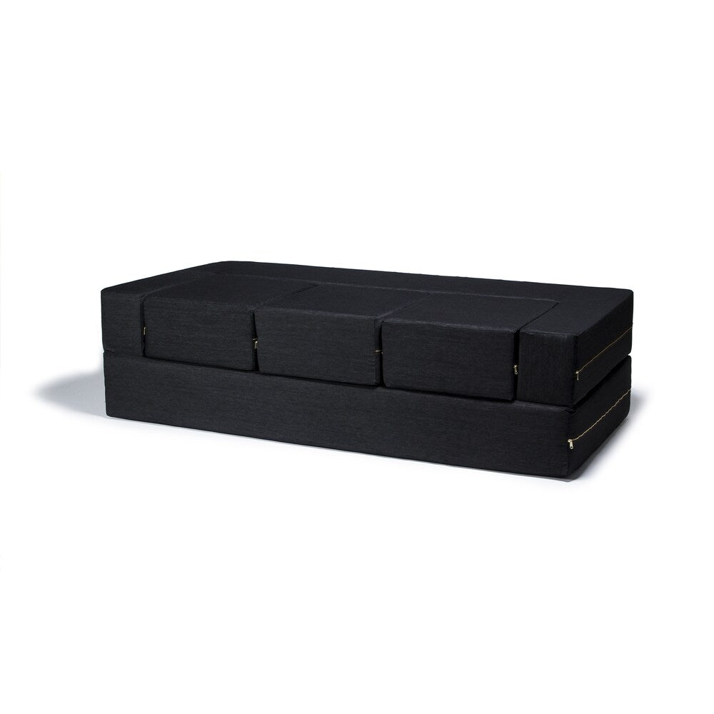Jaxx Zipline Denim Convertible Sleeper Sofa and Ottomans