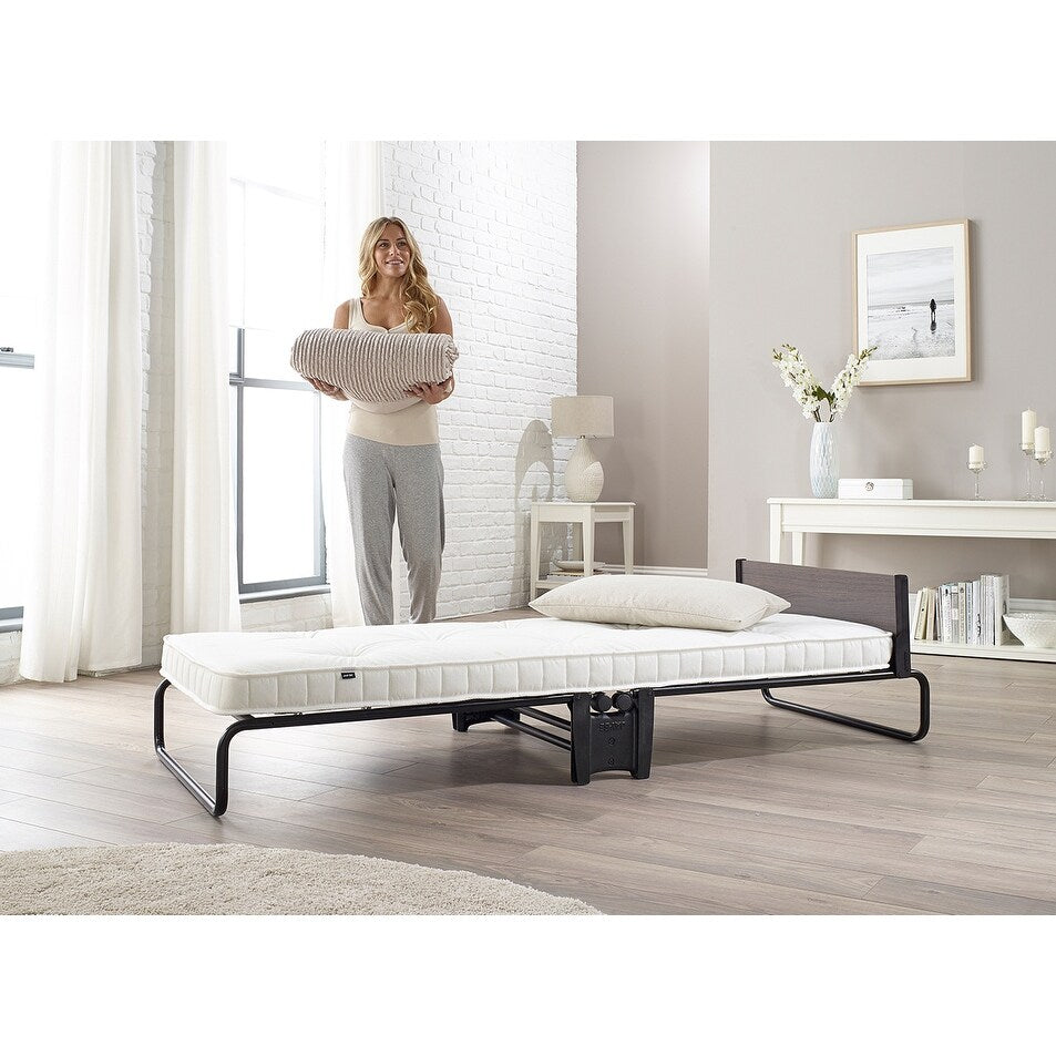 Jay-Be Inspire Folding Cot Bed with Micro e-Pocket Spring Mattress and Headboard, Twin,