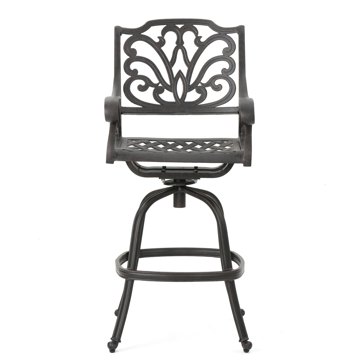 Jayden Outdoor Cast Aluminum Swivel Bar Stool by Christopher Knight Home