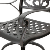 Jayden Outdoor Cast Aluminum Swivel Bar Stool by Christopher Knight Home