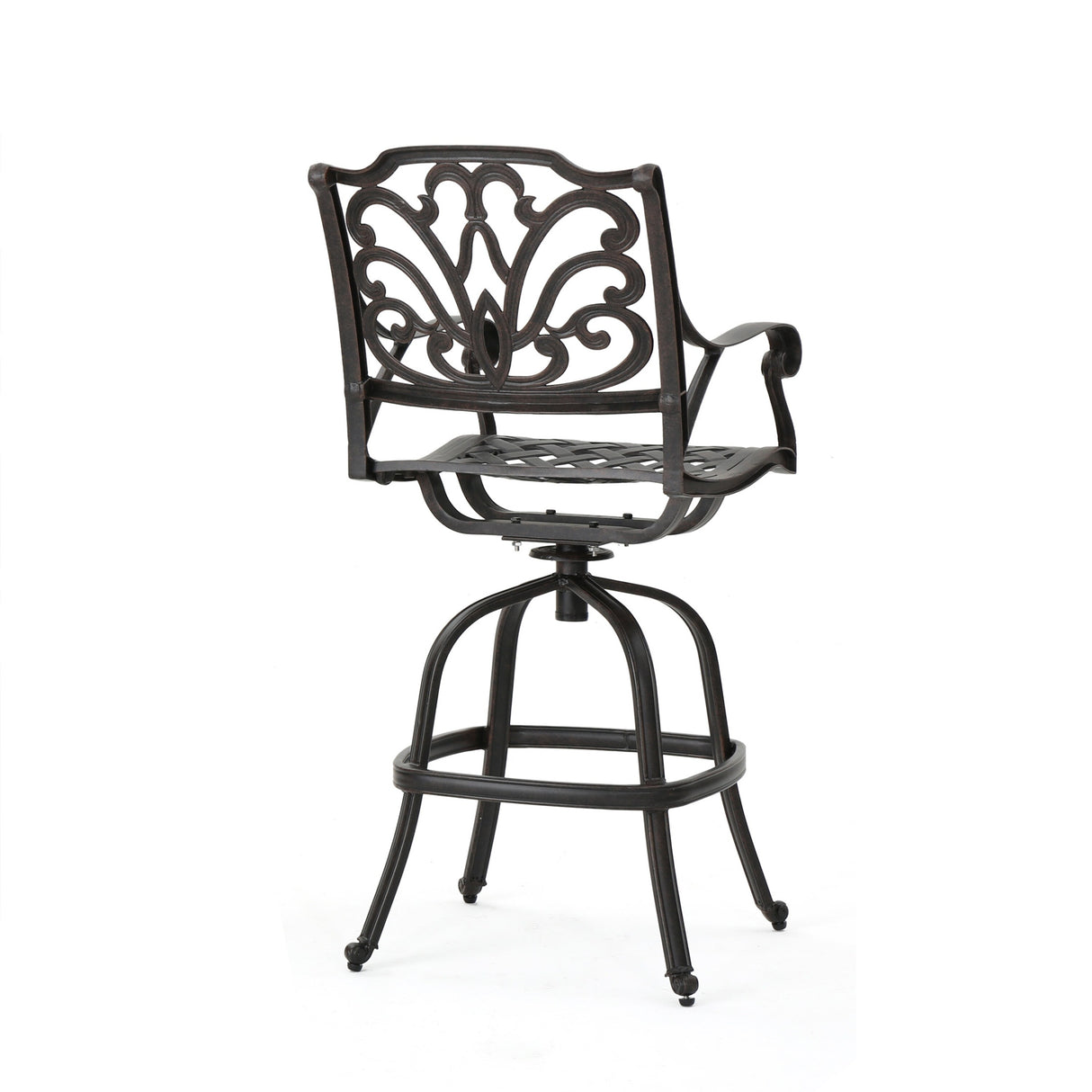 Jayden Outdoor Cast Aluminum Swivel Bar Stool by Christopher Knight Home