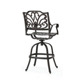 Jayden Outdoor Cast Aluminum Swivel Bar Stool by Christopher Knight Home