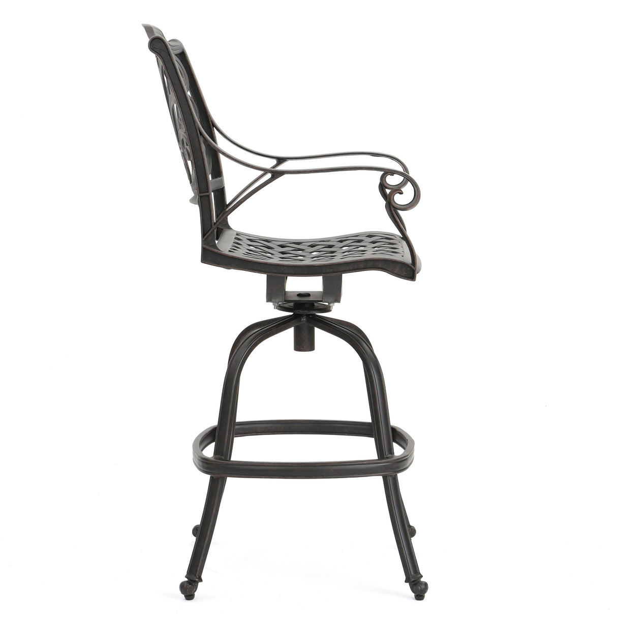 Jayden Outdoor Cast Aluminum Swivel Bar Stool by Christopher Knight Home