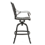 Jayden Outdoor Cast Aluminum Swivel Bar Stool by Christopher Knight Home