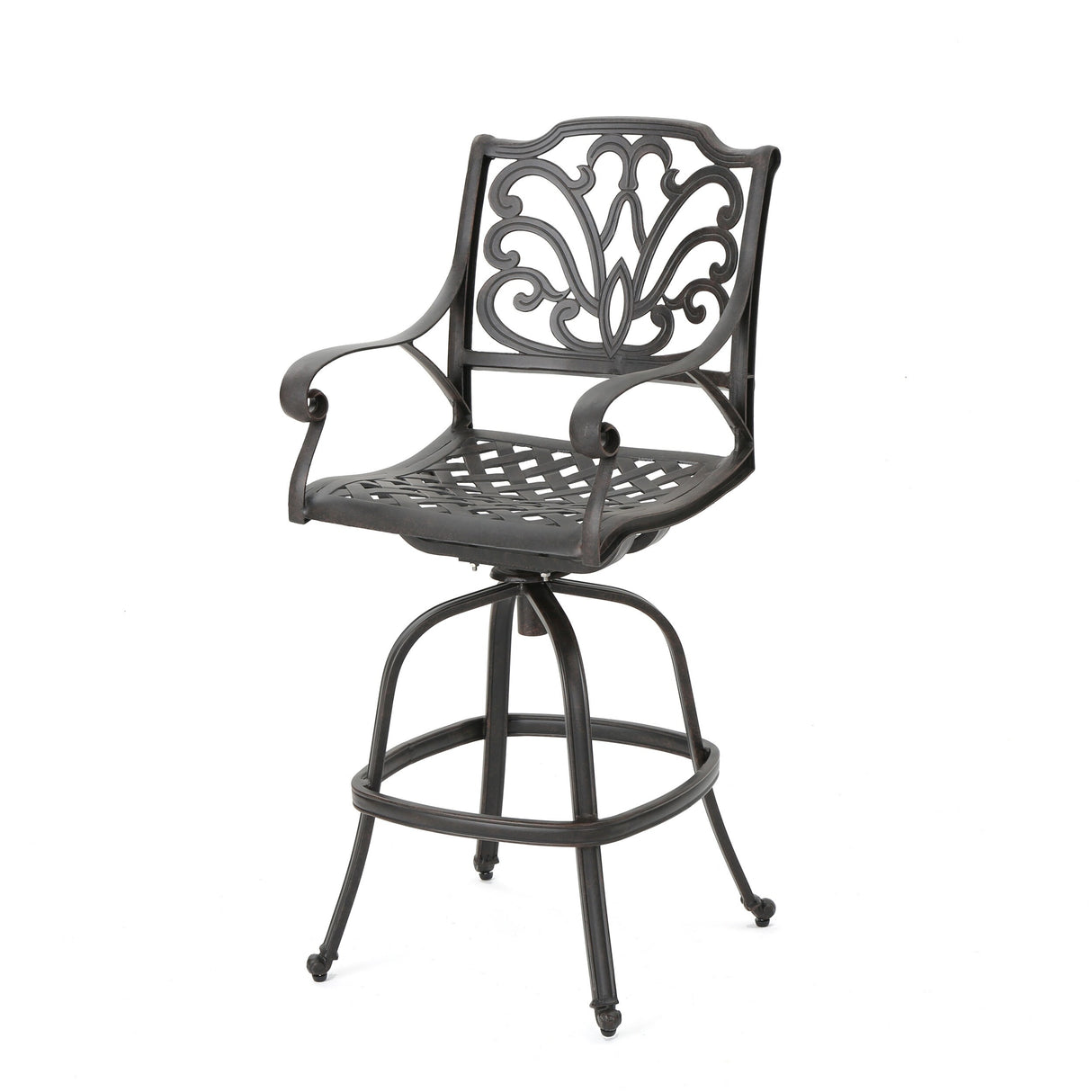 Jayden Outdoor Cast Aluminum Swivel Bar Stool by Christopher Knight Home