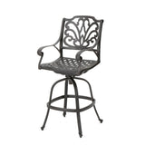 Jayden Outdoor Cast Aluminum Swivel Bar Stool by Christopher Knight Home