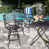 Jayden Outdoor Cast Aluminum Swivel Bar Stool by Christopher Knight Home