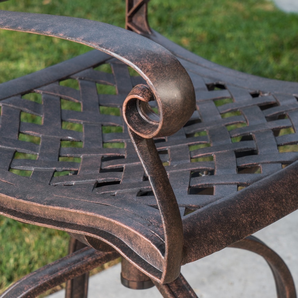 Jayden Outdoor Cast Aluminum Swivel Bar Stool by Christopher Knight Home