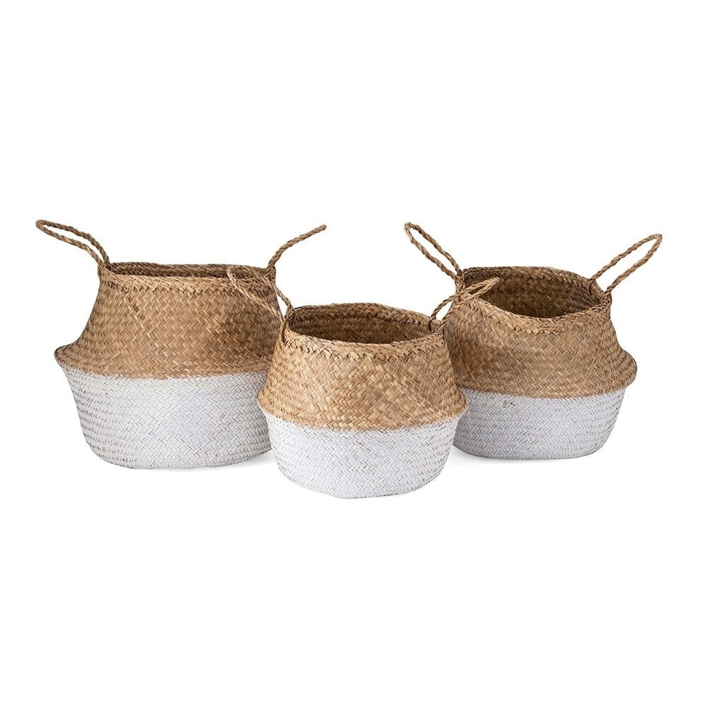 Jayden White Seagrass Baskets - Set of 3