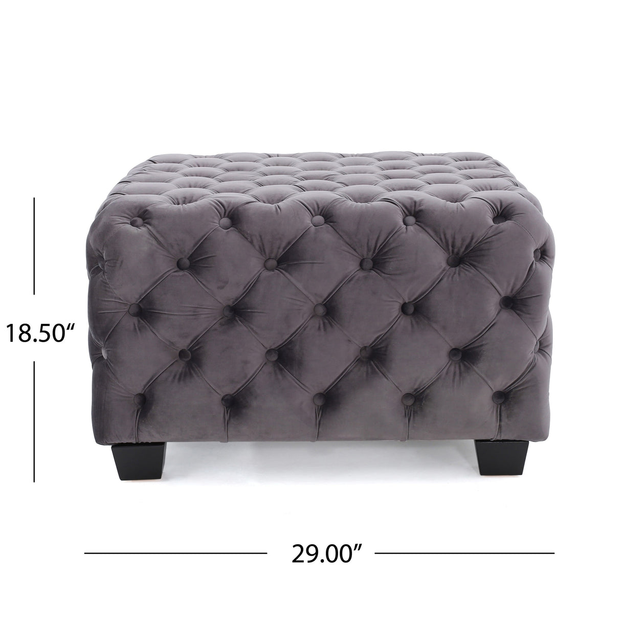 Jaymee Modern Glam Button Tufted Velvet Ottoman by Christopher Knight Home