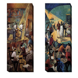 Jazz Club and Blue Jazz by Didier Lourenco 2-piece Gallery-Wrapped Canvas Giclee Art Set