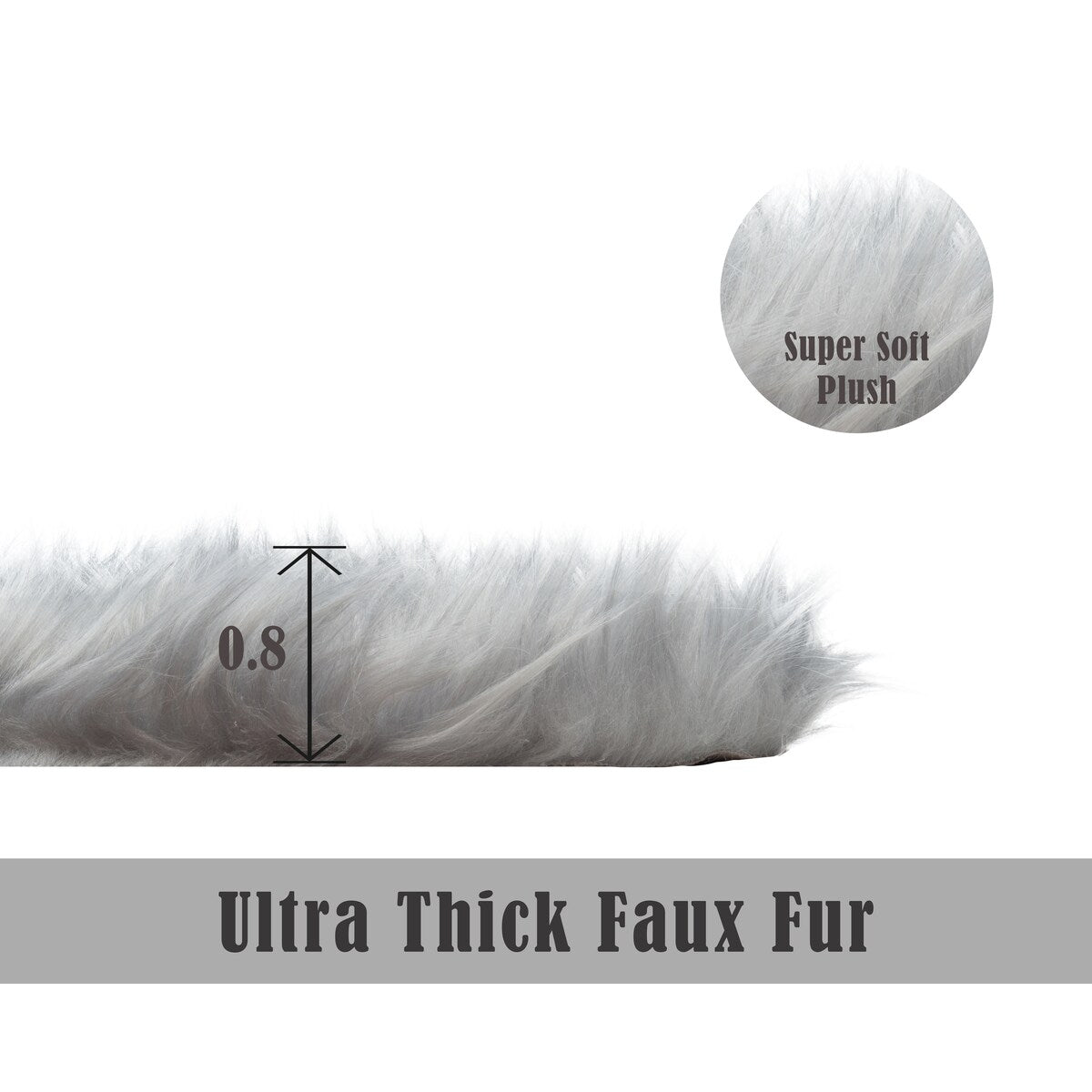 Jean Pierre Faux Fur Sheepskin Modern Home Decor Solid Shag Area Rug
