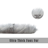 Jean Pierre Faux Fur Sheepskin Modern Home Decor Solid Shag Area Rug