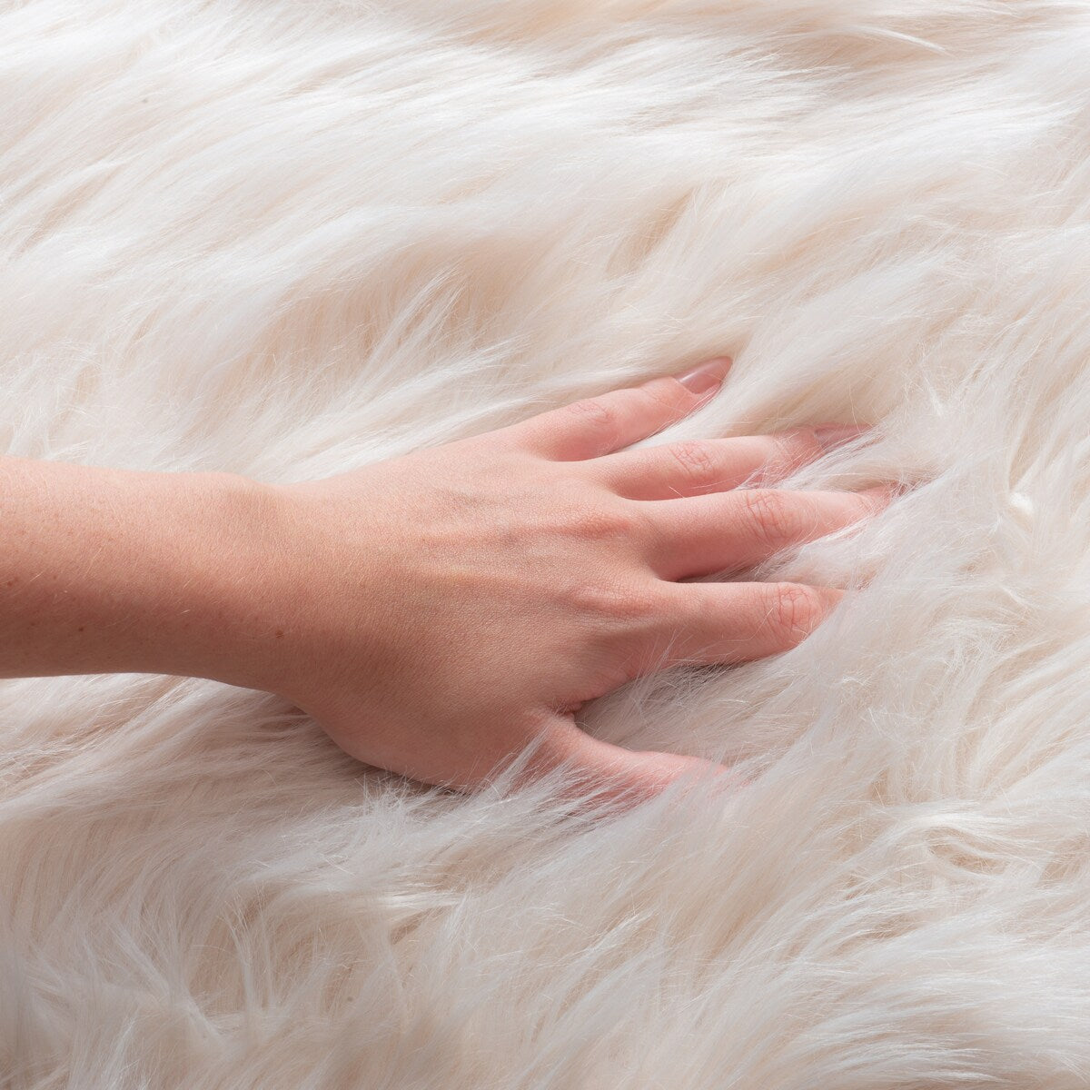 Jean Pierre Faux Fur Sheepskin Modern Home Decor Solid Shag Area Rug