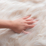 Jean Pierre Faux Fur Sheepskin Modern Home Decor Solid Shag Area Rug