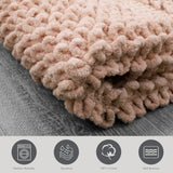 Sophie Border Ultra-plush Chenille Non-Slip Cotton Bath Mat