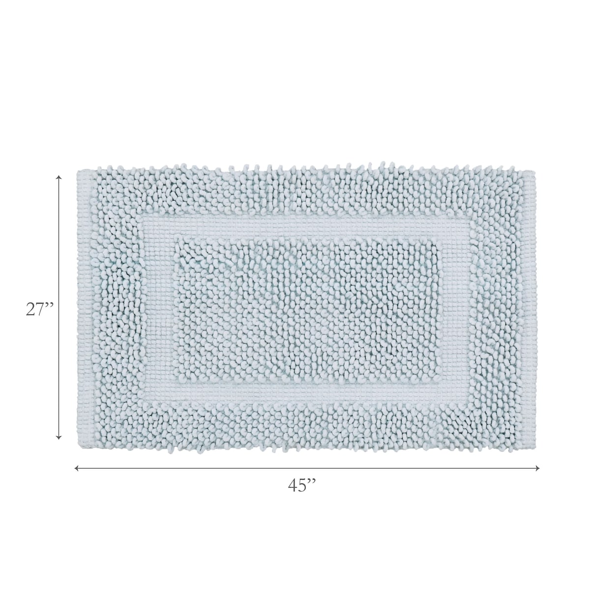 Sophie Border Ultra-plush Chenille Non-Slip Cotton Bath Mat