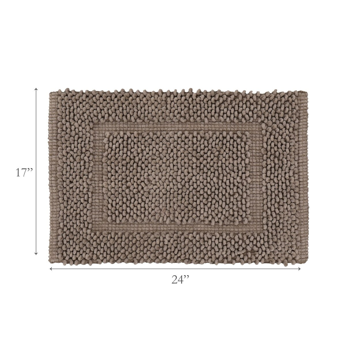Sophie Border Ultra-plush Chenille Non-Slip Cotton Bath Mat