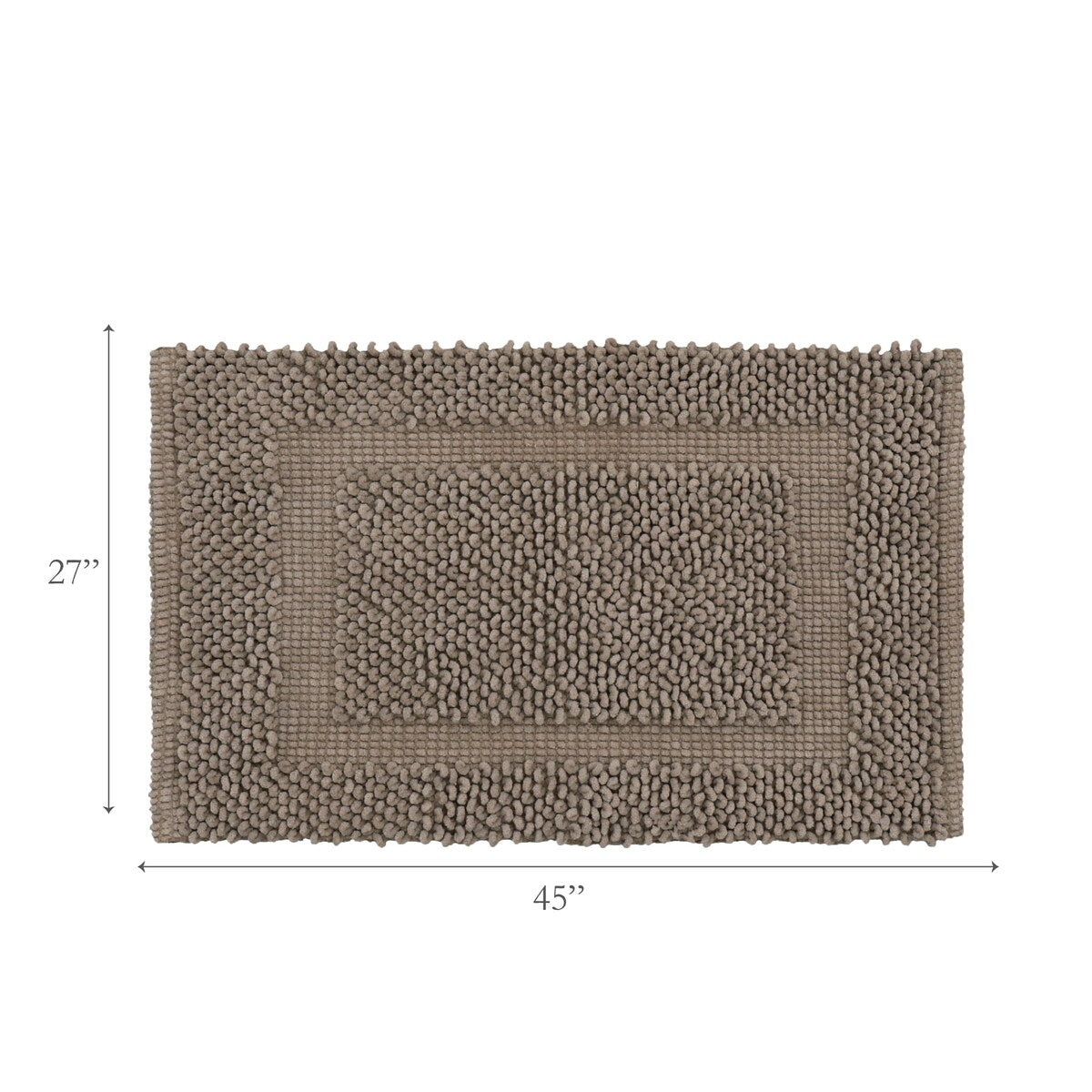 Sophie Border Ultra-plush Chenille Non-Slip Cotton Bath Mat