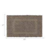 Sophie Border Ultra-plush Chenille Non-Slip Cotton Bath Mat