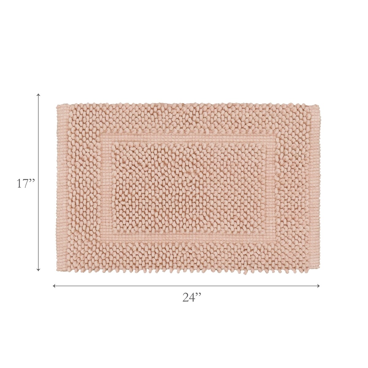 Sophie Border Ultra-plush Chenille Non-Slip Cotton Bath Mat