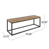 Jeco Outdoor Industrial Acacia Wood Bench by Christopher Knight Home