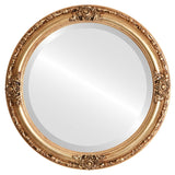 Jefferson Framed Round Mirror in Gold Leaf
