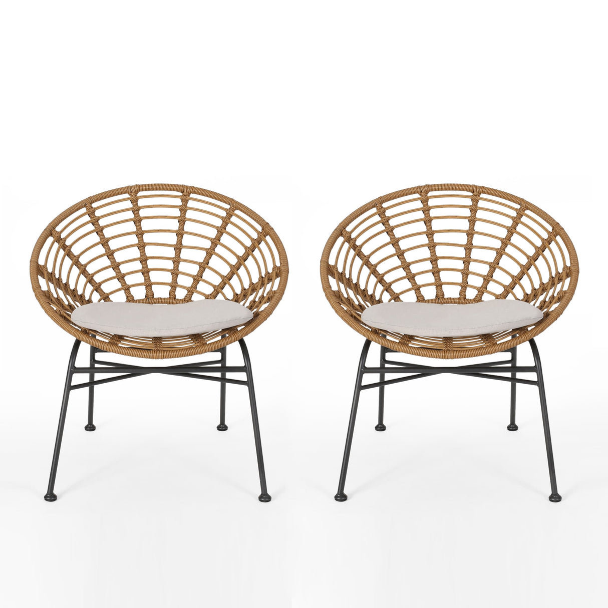 Jefferson Outdoor Wicker Dining Chairs (Set of 2) by Christopher Knight Home