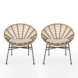 Jefferson Outdoor Wicker Dining Chairs (Set of 2) by Christopher Knight Home