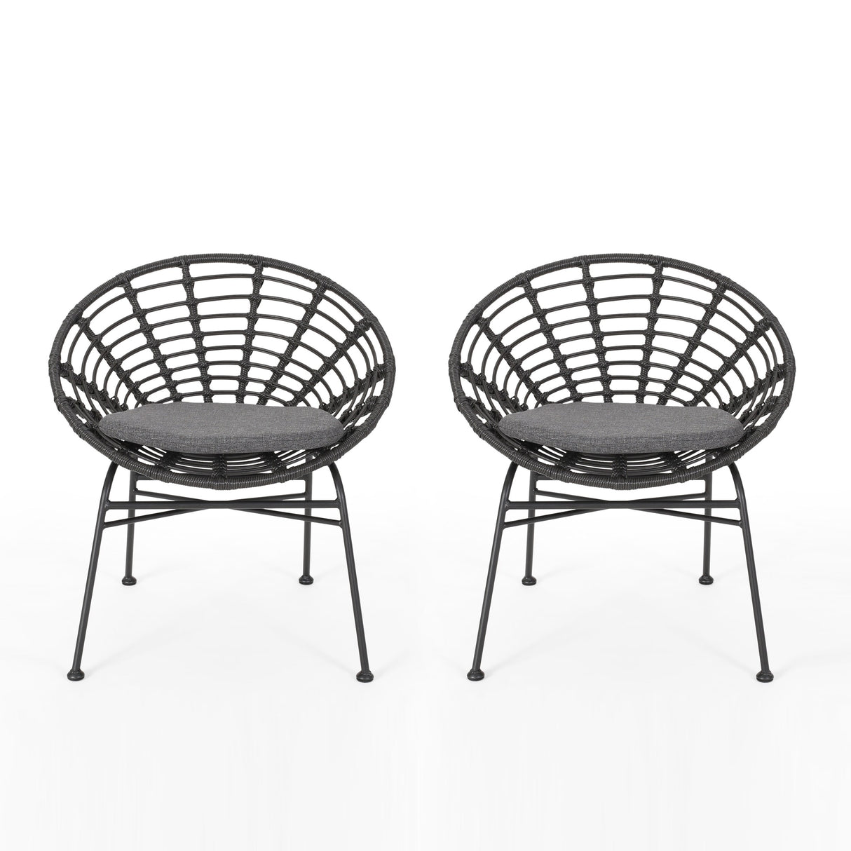 Jefferson Outdoor Wicker Dining Chairs (Set of 2) by Christopher Knight Home