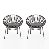 Jefferson Outdoor Wicker Dining Chairs (Set of 2) by Christopher Knight Home