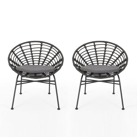 Jefferson Outdoor Wicker Dining Chairs (Set of 2) by Christopher Knight Home