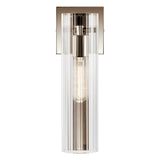 Jemsa 14 in. 1-Light Wall Sconce with Clear Fluted Glass Shade