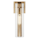 Jemsa 14 in. 1-Light Wall Sconce with Clear Fluted Glass Shade
