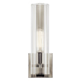 Jemsa 14 in. 1-Light Wall Sconce with Clear Fluted Glass Shade